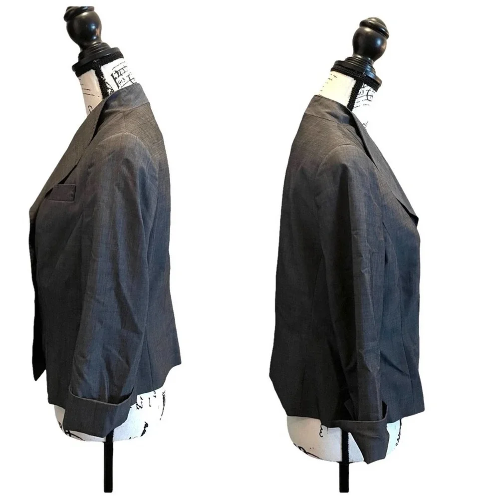 CARLISLE 2pc Pant Suit Blazer Jacket Size 8 Charcoal Gray Trouser Slack Size 4